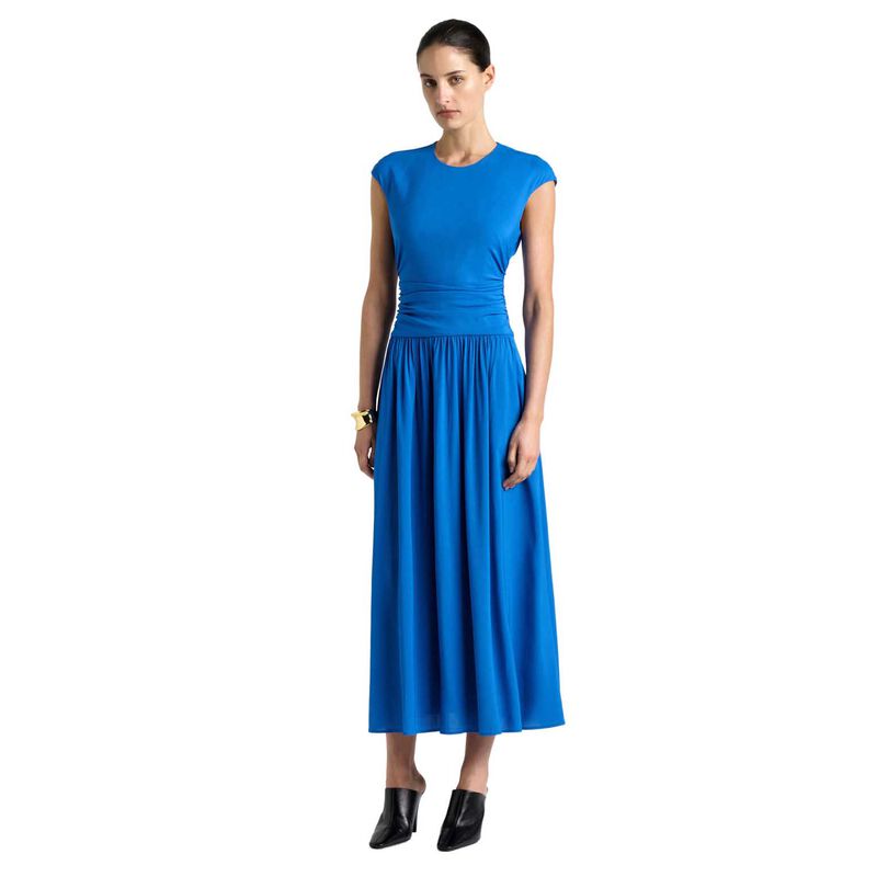 Cue Blue Stretch Viscose Dropped Waist Dress image number 0
